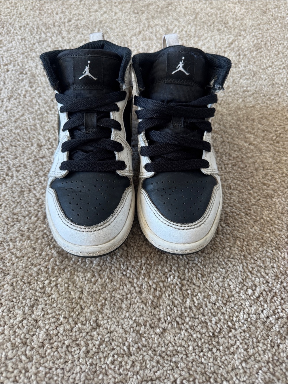 Jordan Kids Black & White High-Top Sneakers